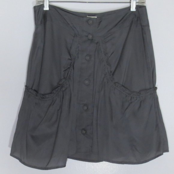 New Noa Noa Skirt Gray Boho Tiered Ruffle Flowy Festival...